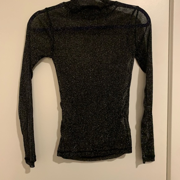 All Saints Sparkly Mock Neck See Through Top - Picture 5 of 5